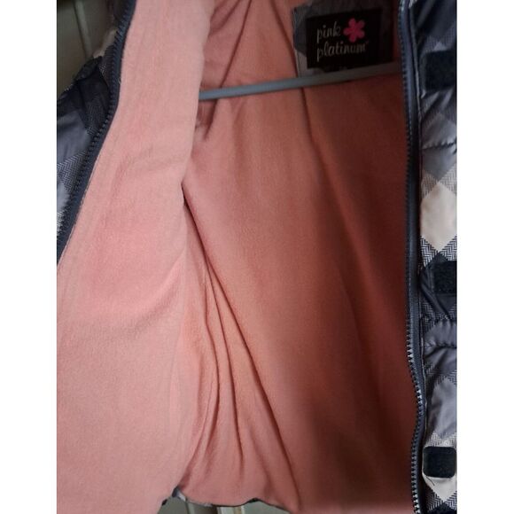 Pink Platinum Girls Winter Jacket Puffer Hood Fleece Size 7/8 Nwt - Picture 7 of 8